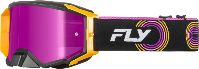 Zone Elite Goggle Blk/Yel/Pur W/ Magenta Mirror/Smoke Lens - 37-51915 - Fly Racing