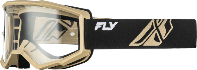 Youth Focus Goggle Black/Khaki W/ Clear Lens - 37-51166Y - Fly Racing