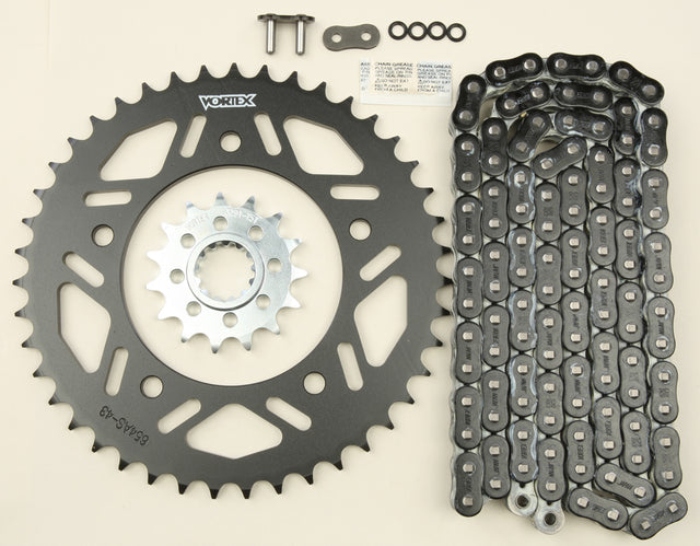 Sprocket/Chain Kit Stl/Stl 15/43t Sil Rx3 520-114l Blk - 3-CK6377 - VORTEX