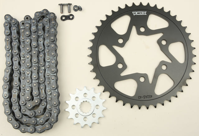 Sprocket/Chain Kit Stl/Stl 15/45t Sil Sx3 520-112l Blk - 3-CK4103 - VORTEX