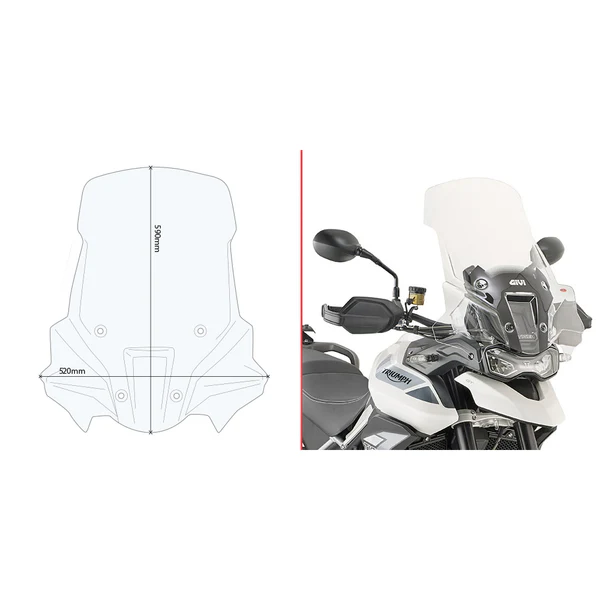 Windshield Specific Clear Tri - 270-6677 - GIVI
