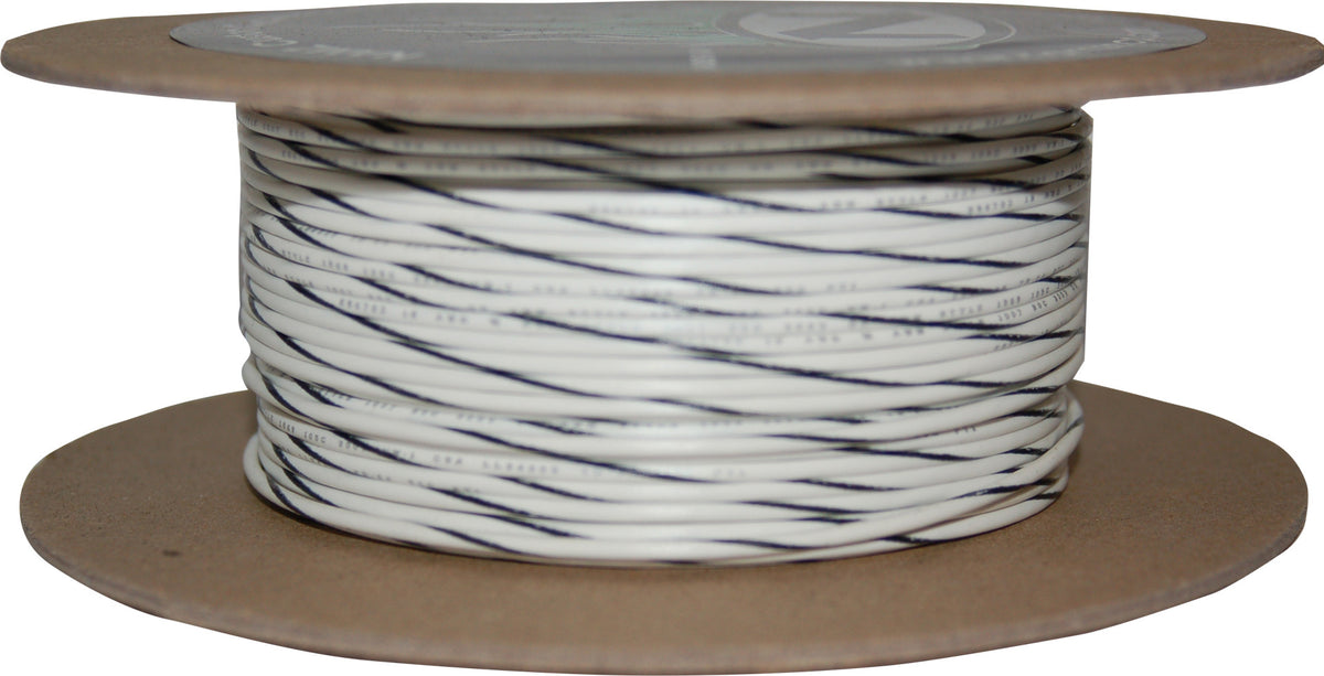 #18-Gauge White/Black Stripe 100' Spool Of Primary Wire - 850-08955 - Namz