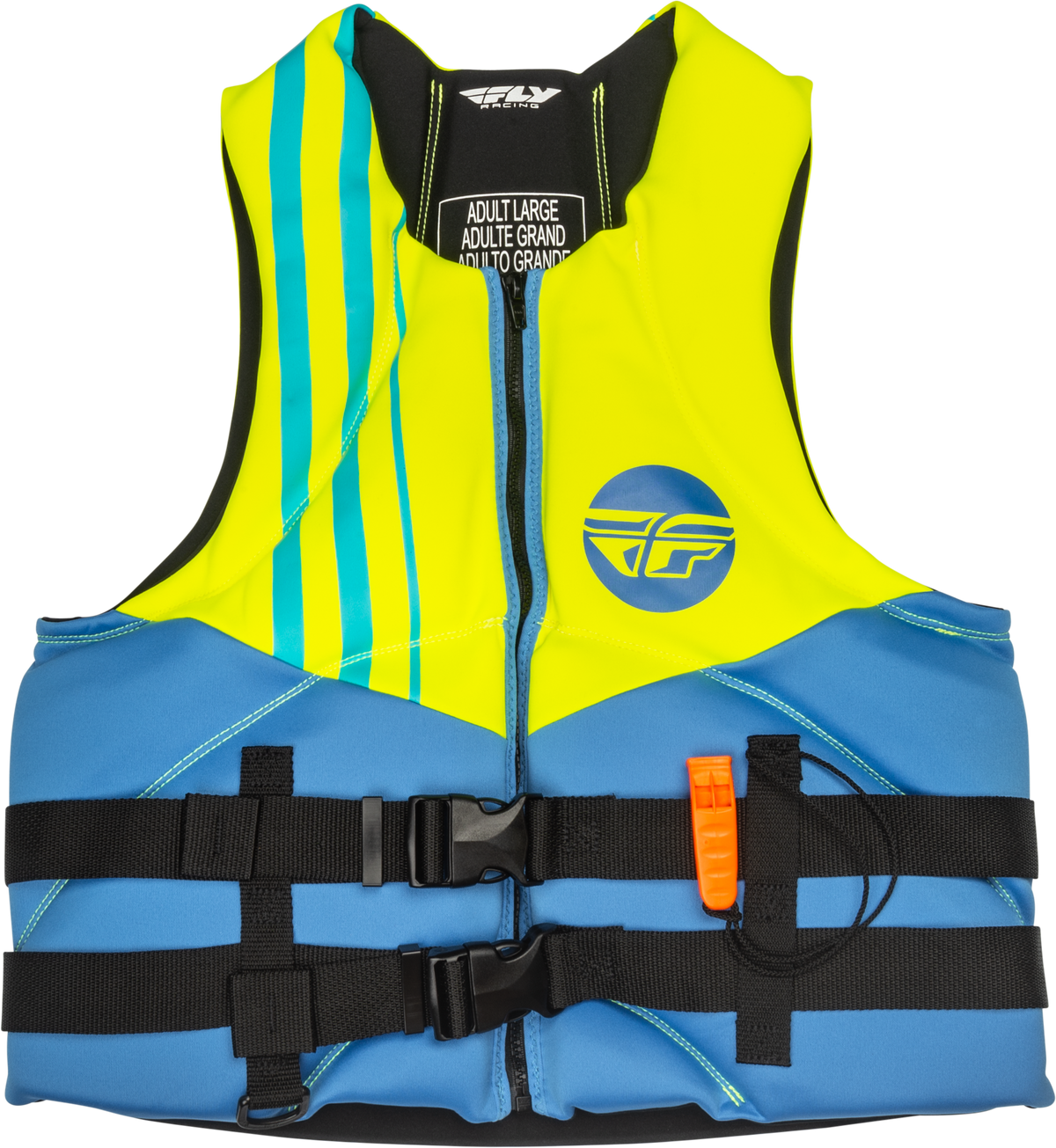 Neoprene Flotation Vest Blue/Hi-Vis/Teal 3x - 221-304013X - Fly Racing
