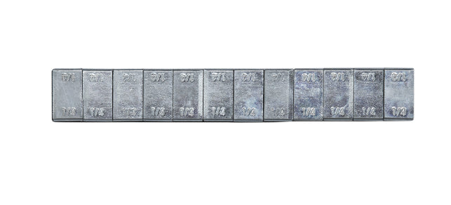 Wheel Weights 1/4 Oz Zinc 12 Pcs/48 Strips/Box - 85-3493 - Fire Power