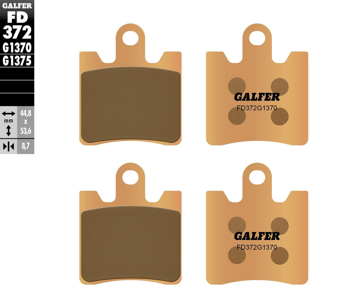 Brake Pads Sintered Fd372g1370 - 17-372H - GALFER