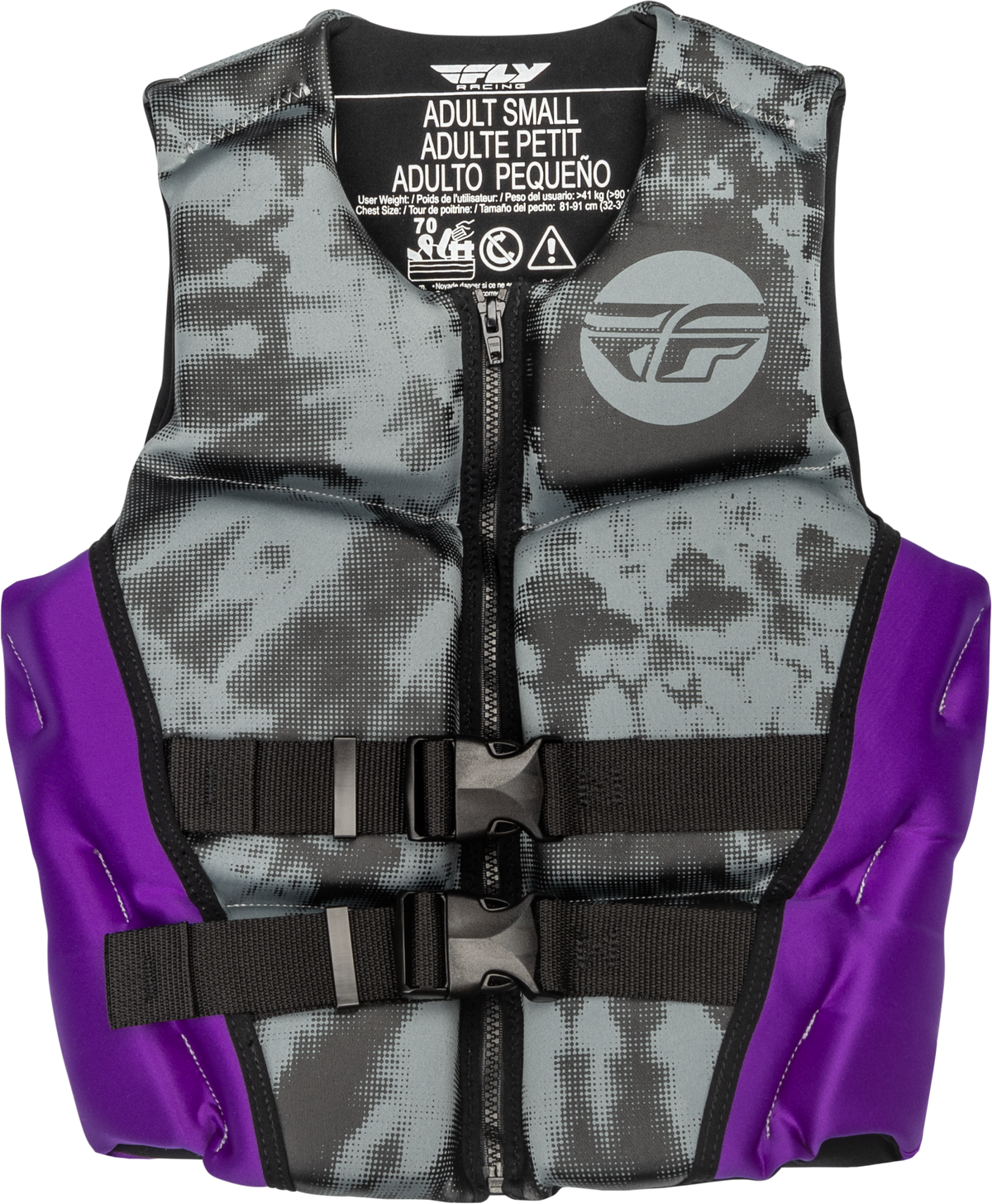 Wmn'S Neoprene Flotation Vest Purple/Grey/Black Xl - 221-30420X - Fly Racing