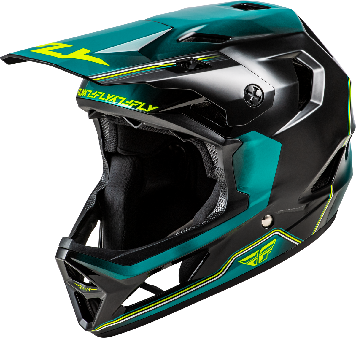 Rayce Repeat Bicycle Helmet Black/Teal/Hi-Vis Lg - 73-3623L - Fly Racing
