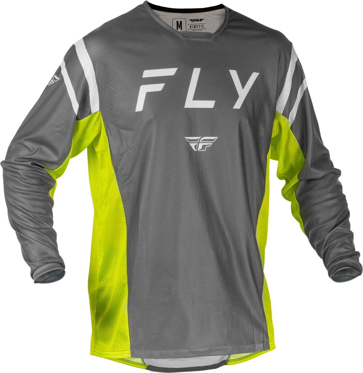 Kinetic Mesh Center Jersey Grey/White/Hi-Vis Md - 379-314M - Fly Racing