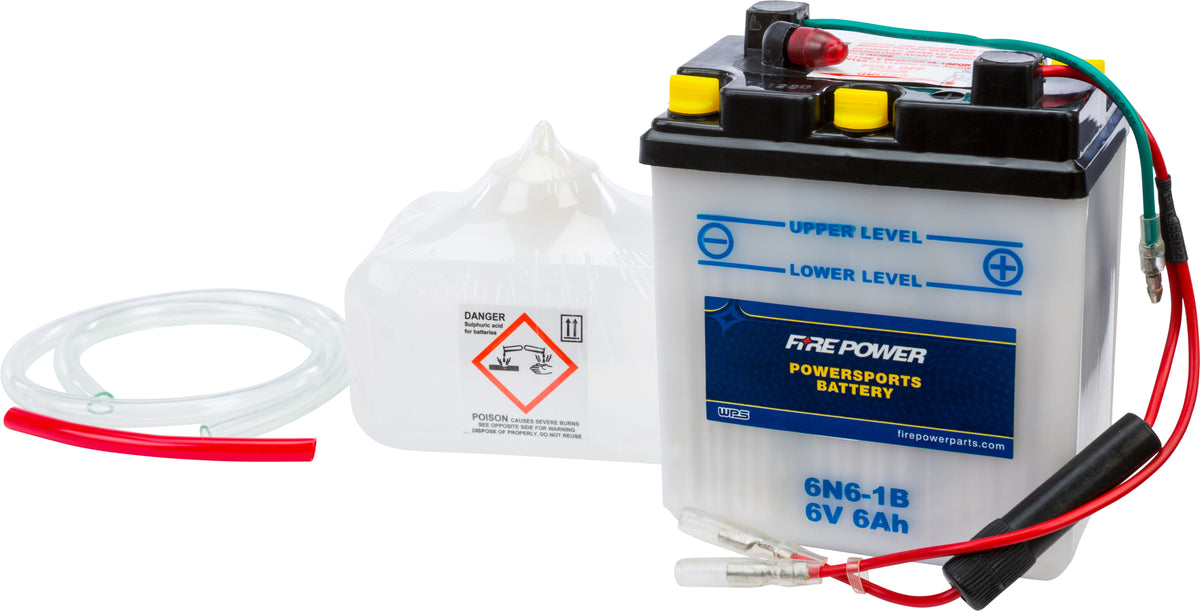 Battery W/Acid 6n6-1b 6v - 490-2050 - Fire Power