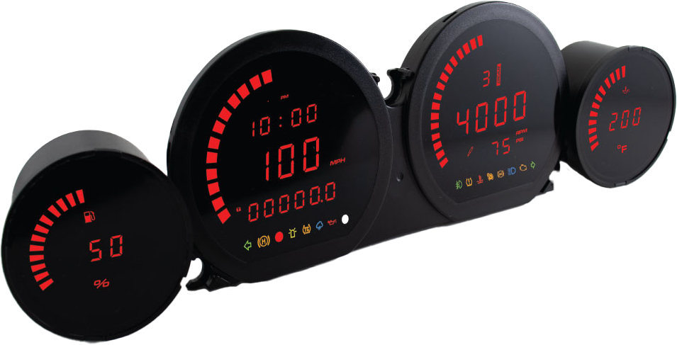 4 Piece Red Led Gauges `14-22 Flht Flhx Fltr - 28-61048 - Koso North America