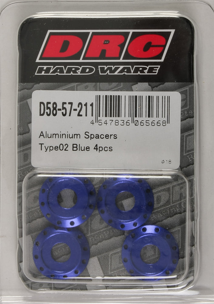 Aluminum Spacers Type 2 Blue M6x12mm 4/Pk - 634-8302B - DRC