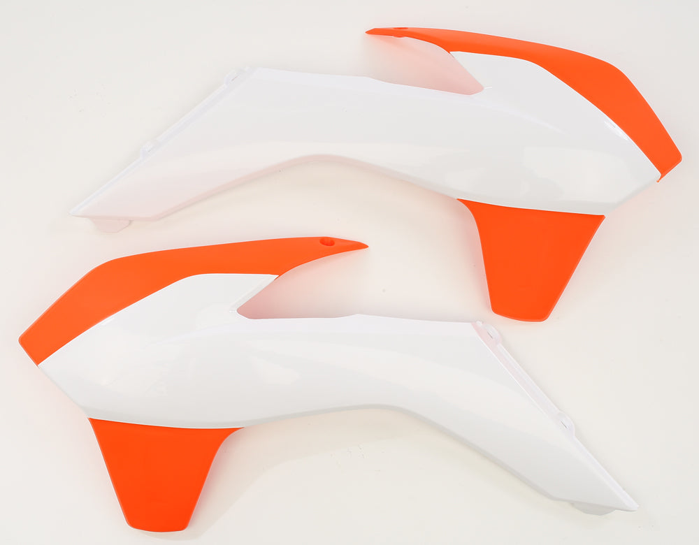 Radiator Shroud Orange/White - 23142-55321 - Acerbis