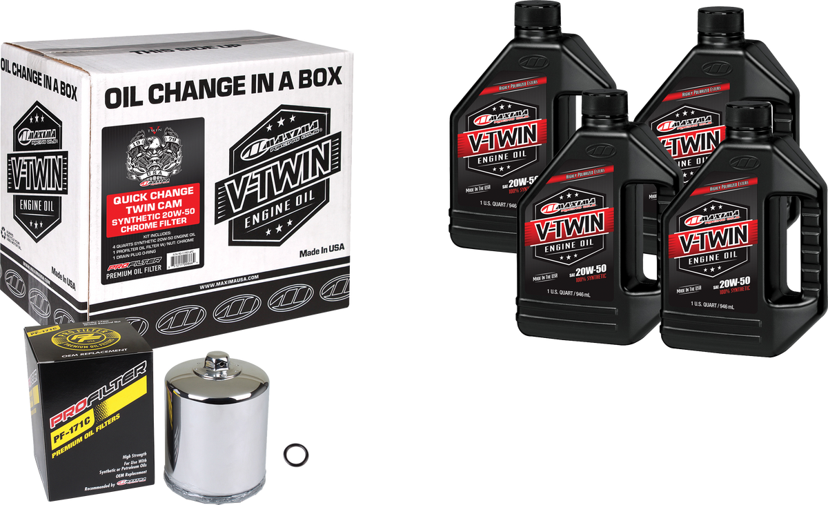 V-Twin Syn Oil Change Kit Tc Chrome Filter - 78-99942 - Maxima