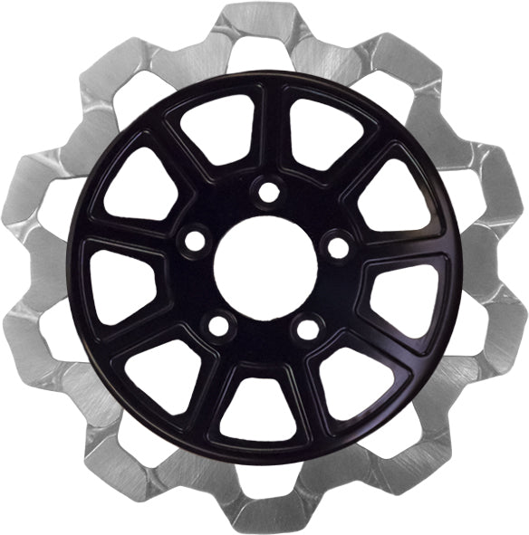 9 Spoke Rotor  Rear Blk/Sil Bow Tie 11.5" 6mm - 815-0190 - Lyndall Racing Brakes