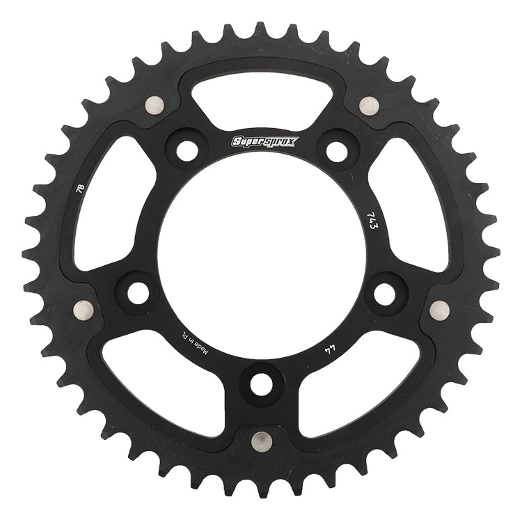 Rear Stealth Sprocket Alu/Stl 44t-520 Blk Duc - 108-743144 - Supersprox