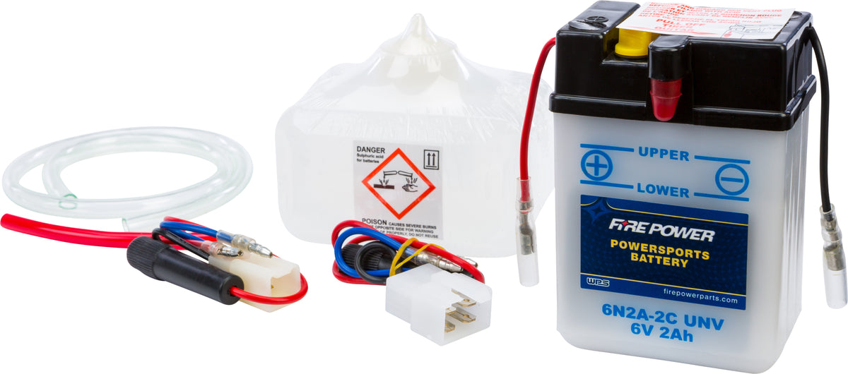Battery W/Acid 6n2a-2c Unv 6v - 490-2016 - Fire Power