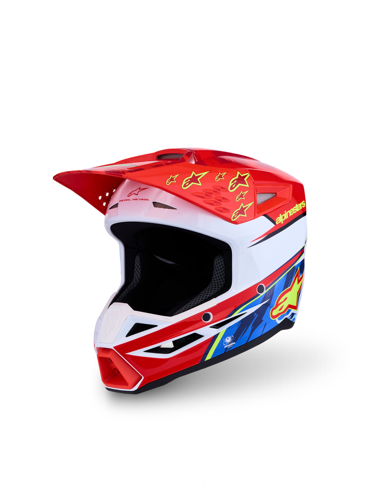 S-M3 Falcon Yth Hlmt Ece06/Dot Red Fl/Wht/Blue/Yl Fl Gl Yl - 482-00276YL - alpine star