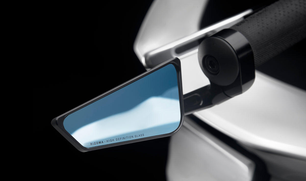 Cut Edge Bar End Mirror Universal Right Black Ea - 58-BS295B - RIZOMA