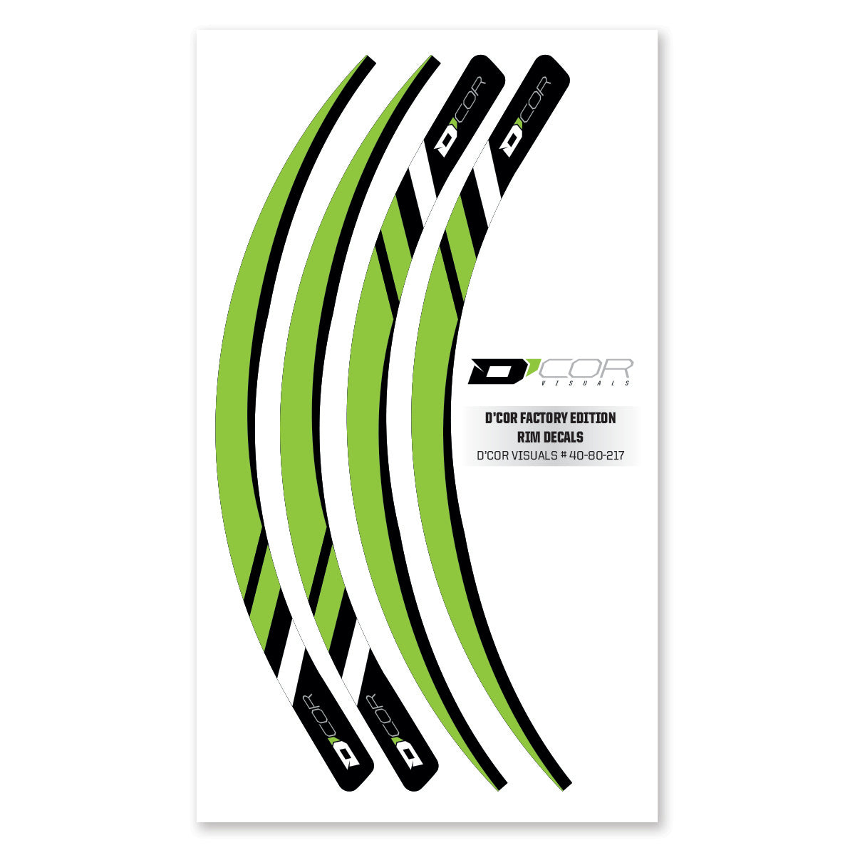 Rim Decals Green 4 Pc Set Grn Rim Decals 4 Pc Set - 862-80217 - DCOR