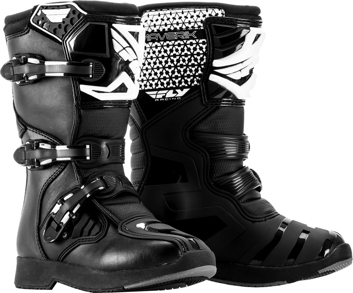 Youth Maverik Boots Black Sz 02 - 364-55102 - Fly Racing