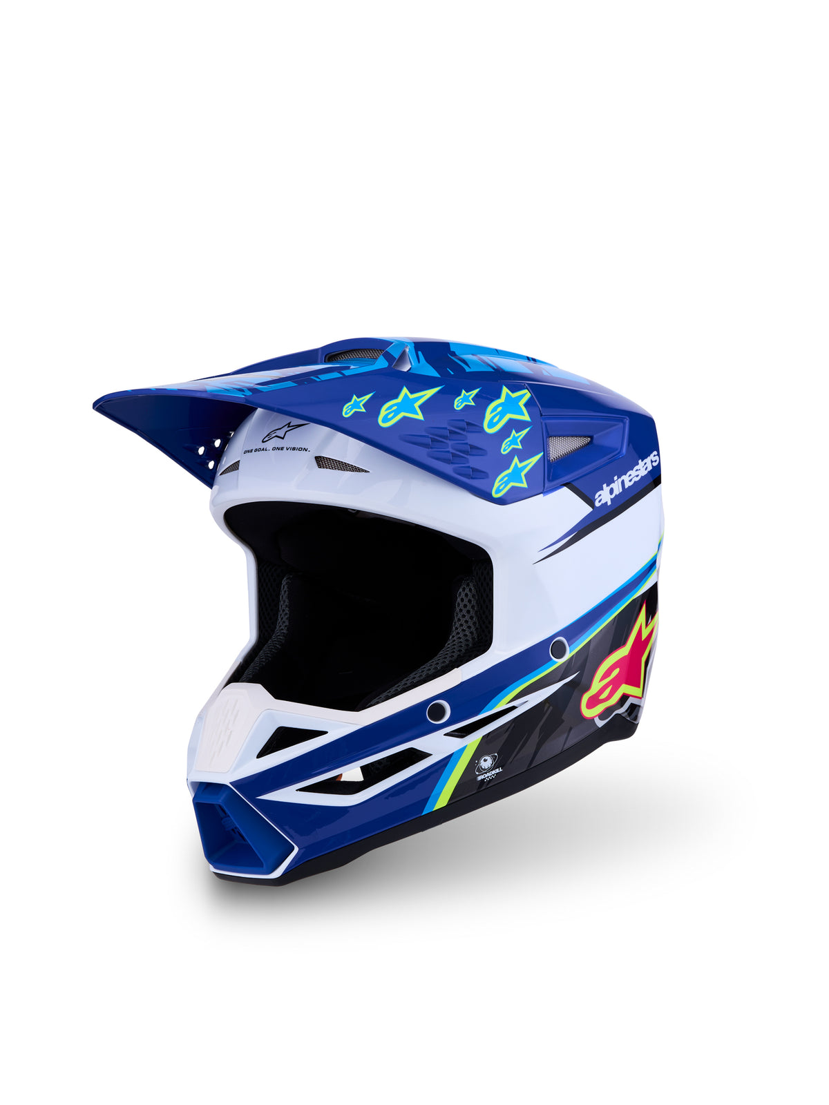S-M3 Falcon Yth Hlmt Ece06/Dot Blu/Wh/Blk/Pink Fl/Yl Fl Gl Yl - 482-00278YL - alpine star