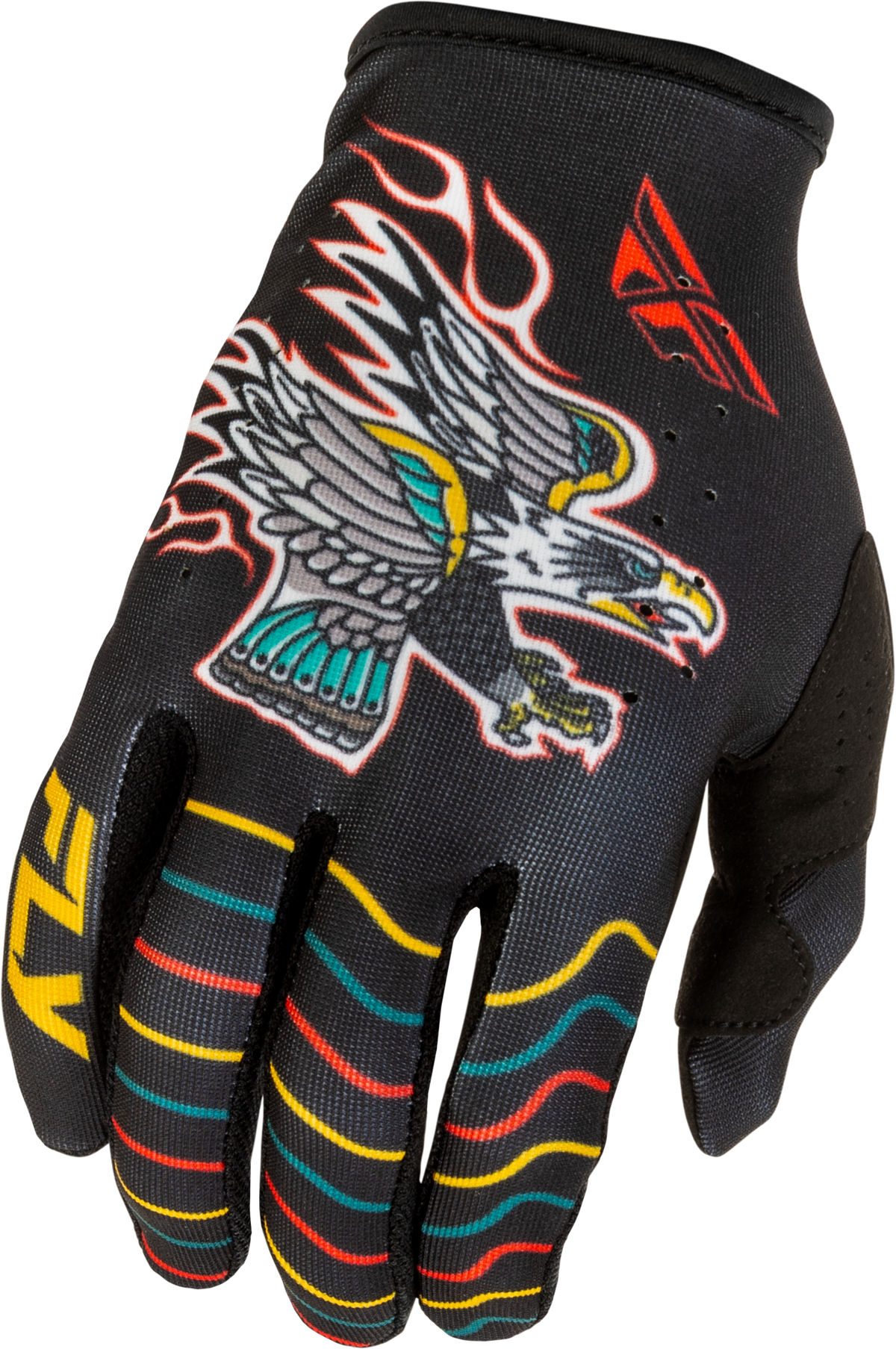 Lite Americana Gloves Black/Red/Gold Lg - 379-714L - Fly Racing