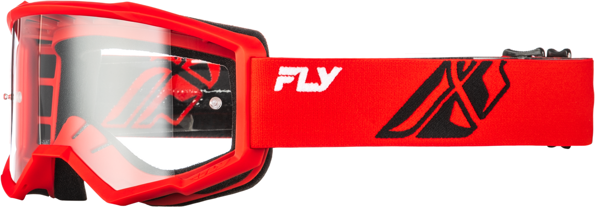 Youth Focus Goggle Red/Black W/ Clear Lens - 37-51161Y - Fly Racing