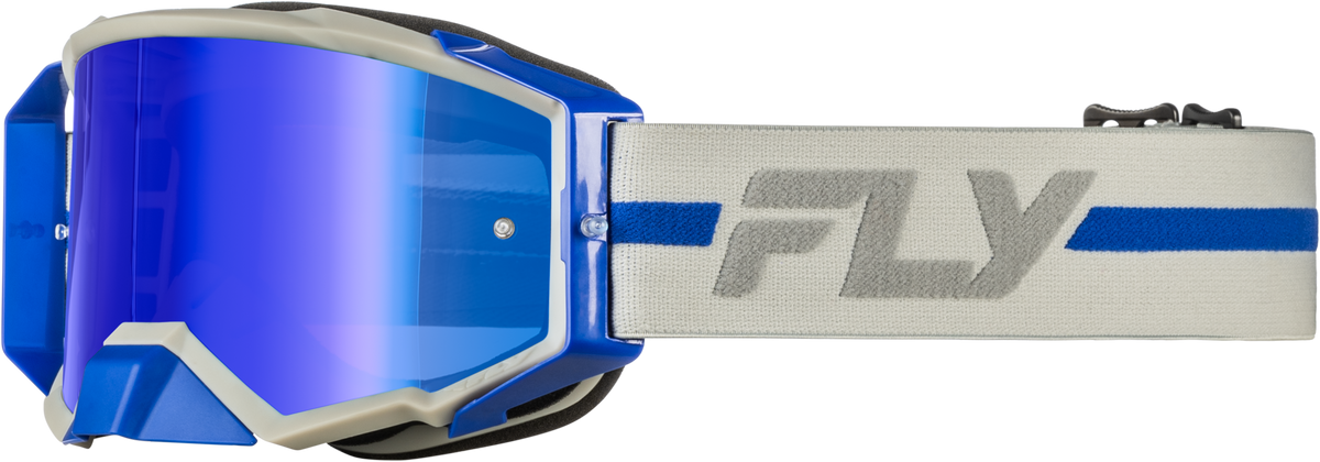 Zone Pro Goggle Grey/Blue W/ Blue Mirror/Smoke Lens - 37-51918 - Fly Racing
