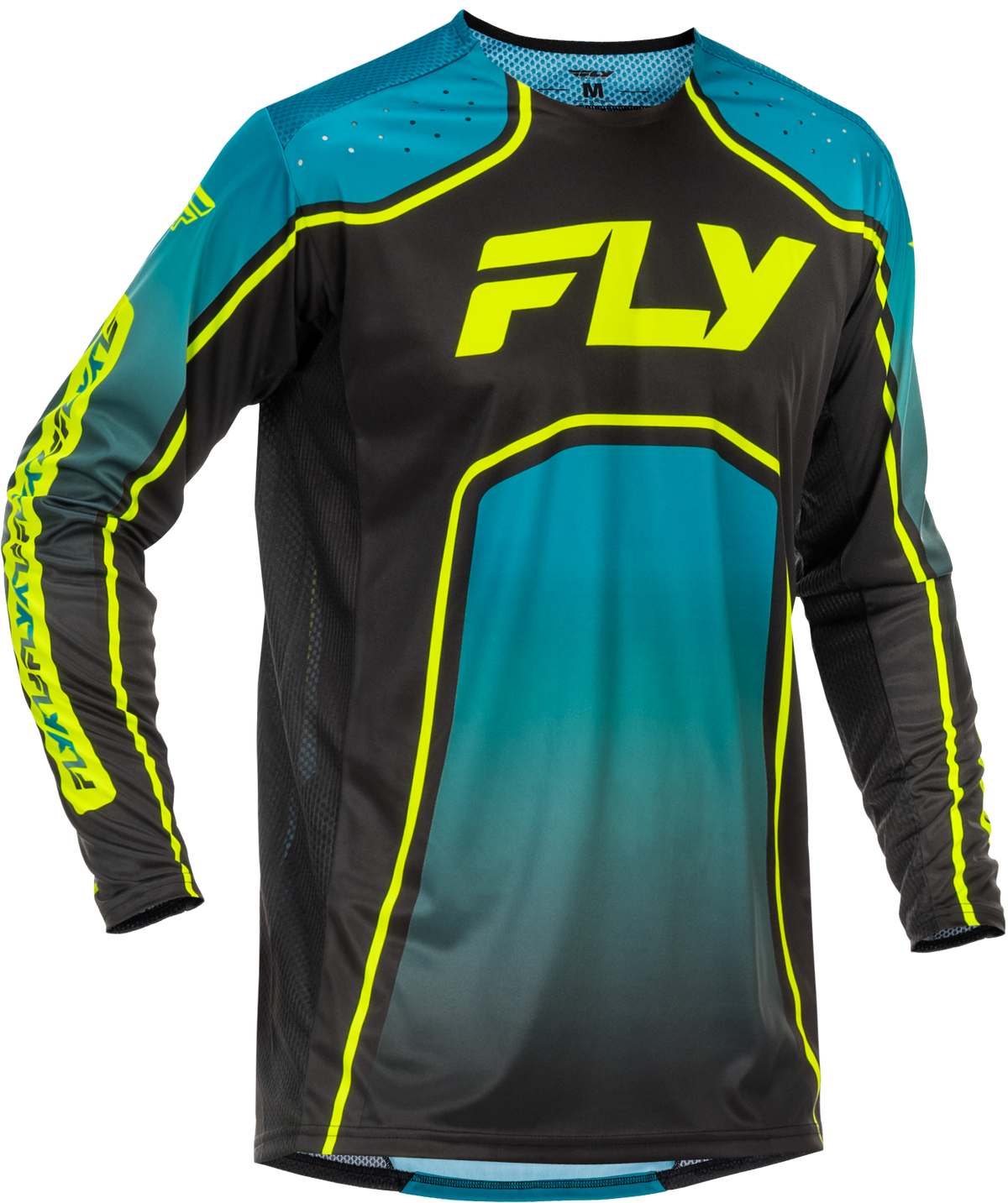 Youth Rayce Bicycle Jersey Teal/Black/Lime Ym - 379-055YM - Fly Racing
