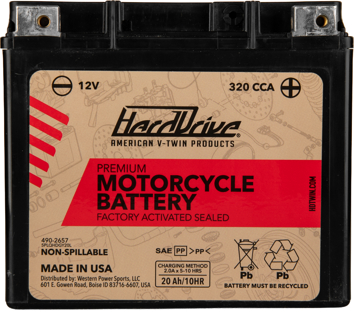Premium Battery Gyz20hl / Ytx20hl Cca 320 - 490-2657 - HardDrive