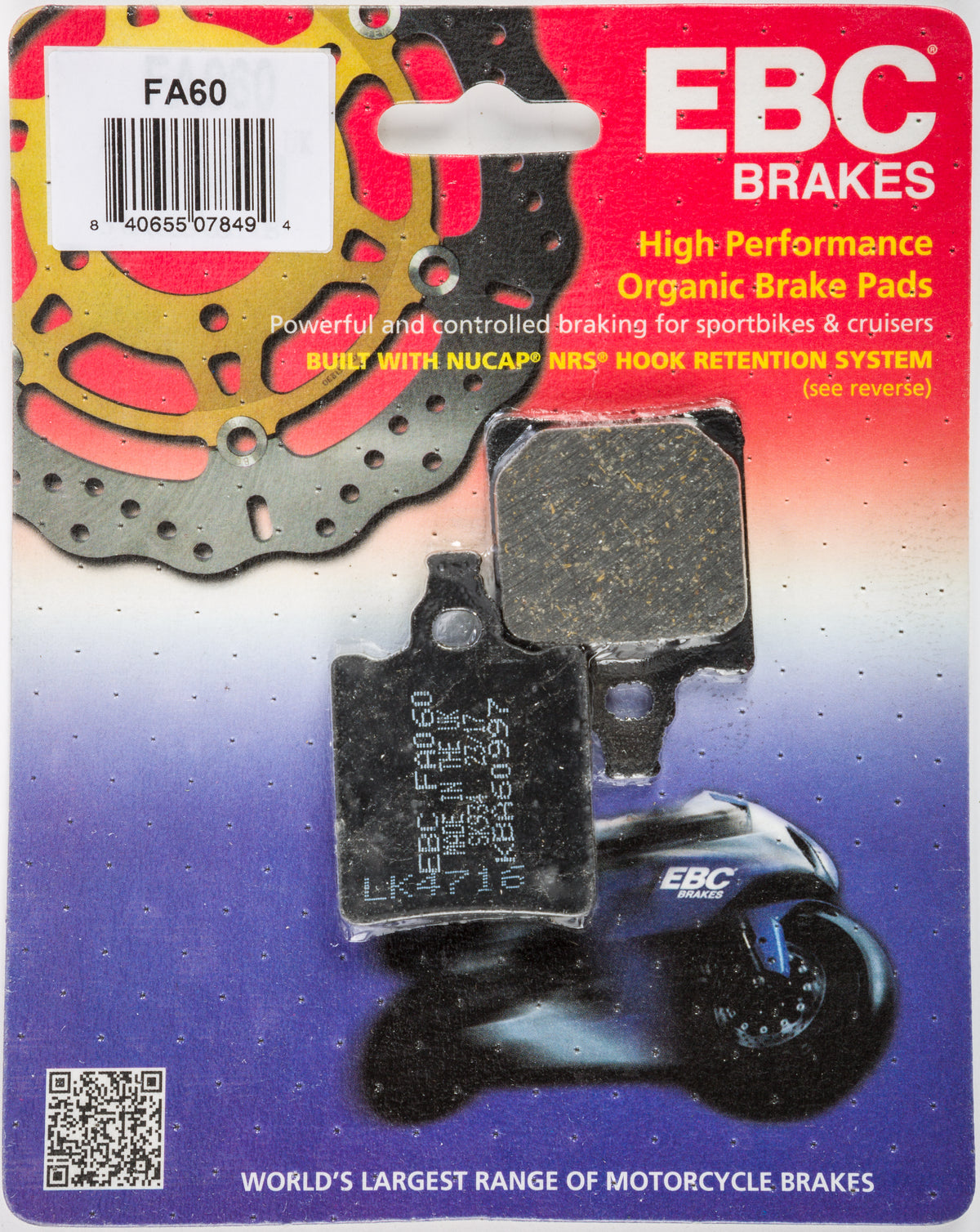 Brake Pads Fa60 Organic - 15-60 - EBC Motorcycle Brakes