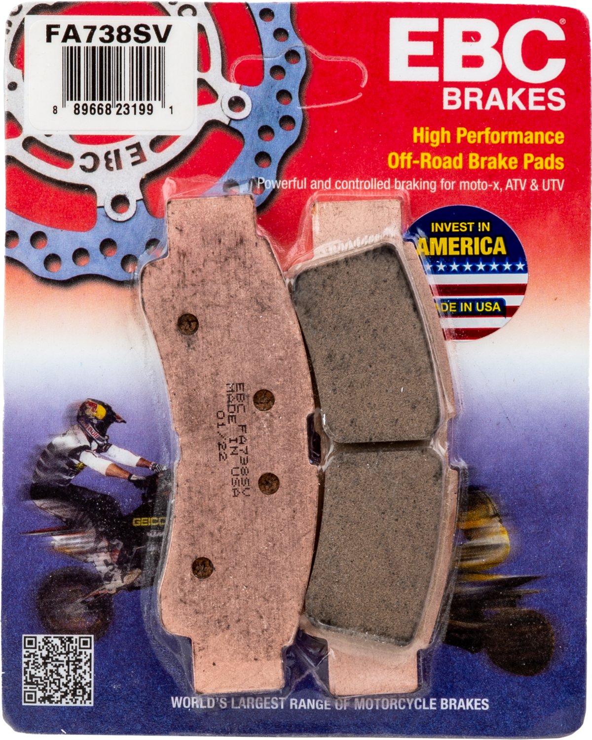 Brake Pads Fa738sv Severe Duty Sv Series - 15-738S - EBC Motorcycle Brakes