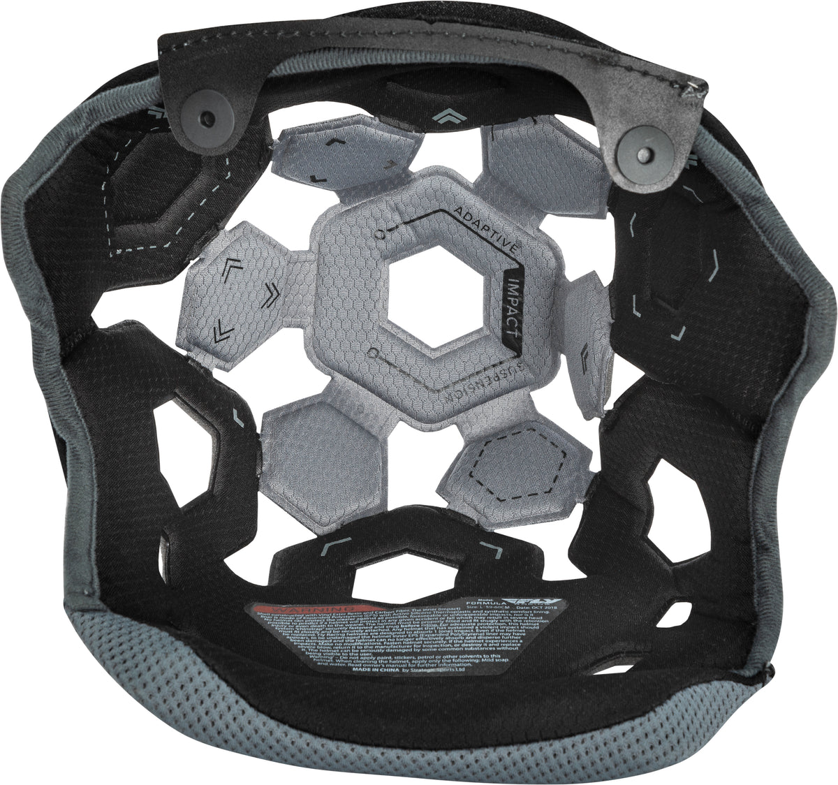 Formula Helmet Liner Black/Cool Grey Ys 20mm - 73-47220YS - Fly Racing