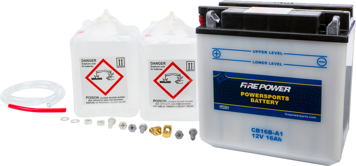Battery W/Acid Cb16b-A1 12v Heavy Duty - 490-2227 - Fire Power
