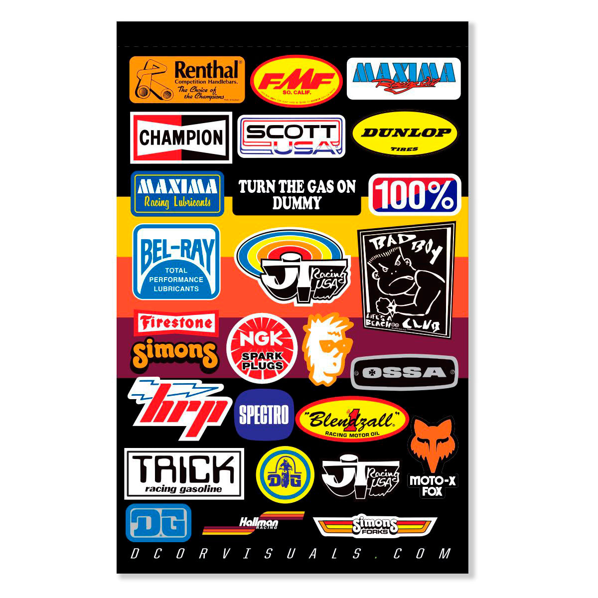 Decal Sheet Throwback Mx 12mil - 862-4090122 - DCOR