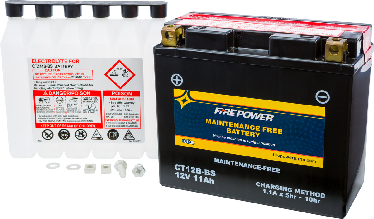 Battery Ct12b-Bs Maintenance Free - 49-2259 - Fire Power
