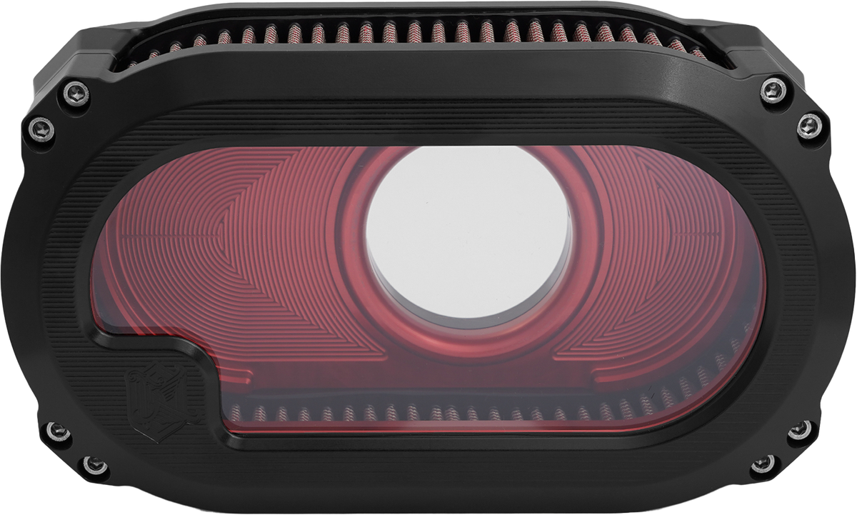 Nl M8 Air Cleaner W/Glass Black W/Red - 563-03135 - Kens Factory