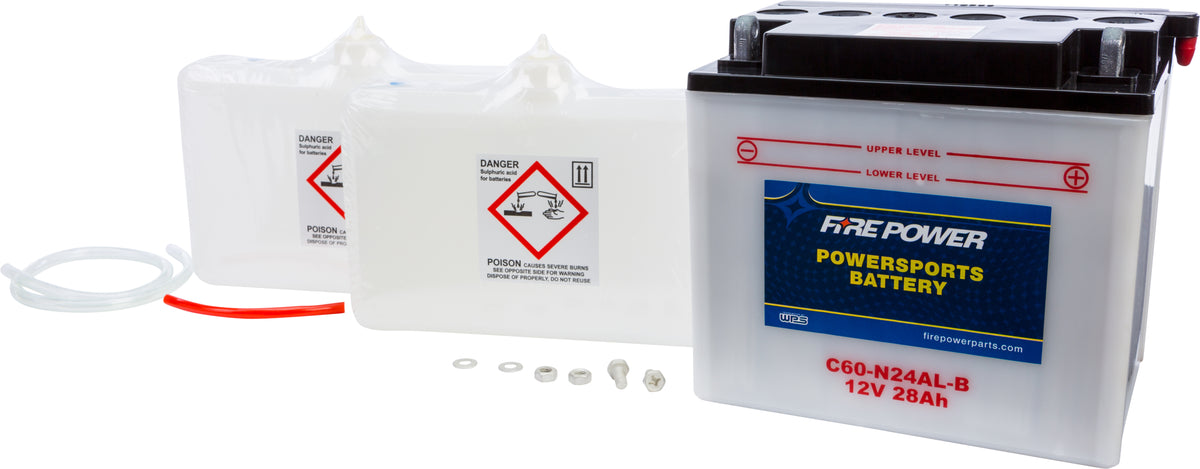 Battery W/Acid C60-N24al-B 12v Heavy Duty - 490-2260 - Fire Power