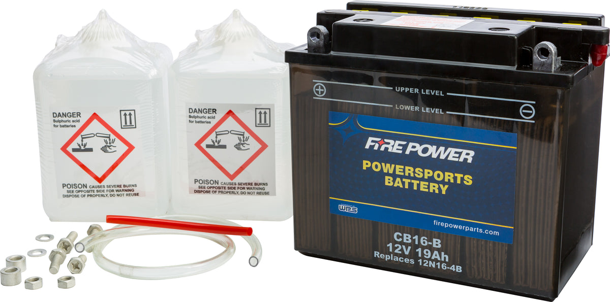 Battery W/Acid Cb16-B 12v Heavy Duty - 490-2228 - Fire Power
