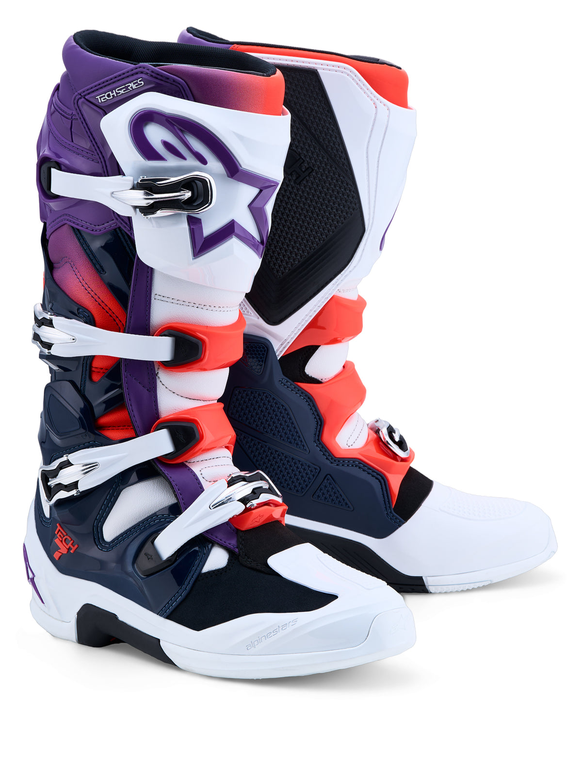 Tech 7 Boots Prpl/Wht/Dk Blue/Red Fluo 10 - 482-0025310 - alpine star