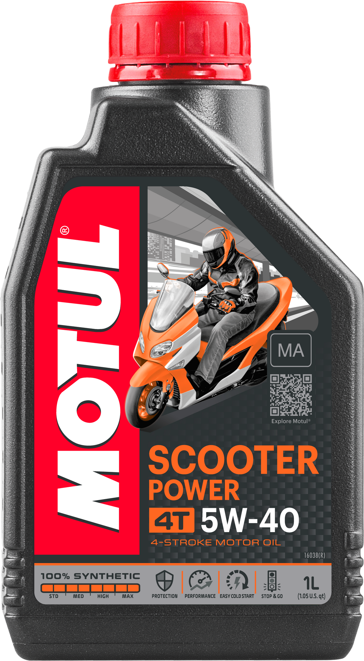 Scooter Synthetic Oil 4t 5w40 1l 12/Case - 82-2031 - Motul