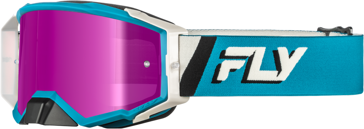 Zone Elite Goggle Blue/White W/ Magenta Mirror/Smoke Lens - 37-51913 - Fly Racing