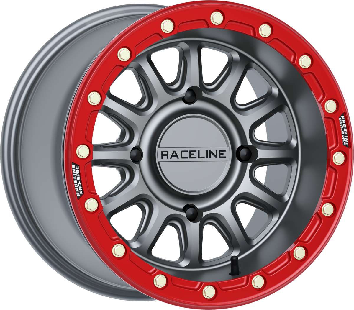 Alpha Wheel 4/156 Gunmetal/Red 15x7 (+10mm) - 570-2129 - Raceline
