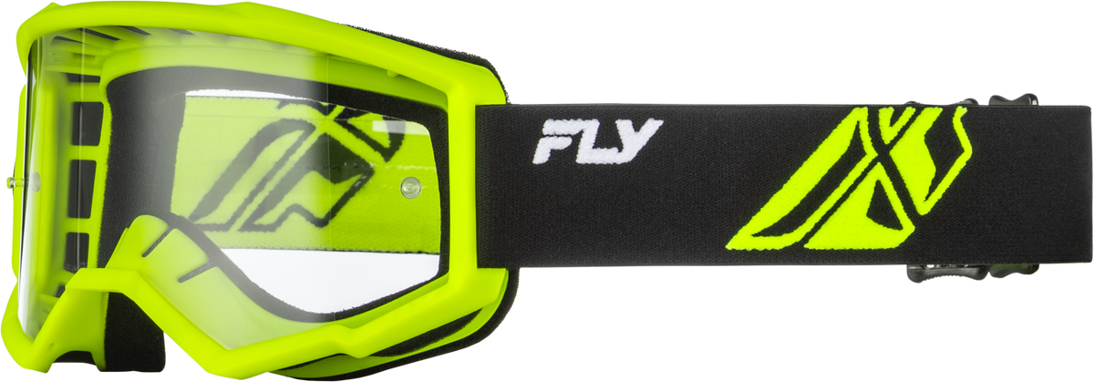 Youth Focus Goggle Hi-Vis/Blk W/ Clear Lens - 37-51165Y - Fly Racing