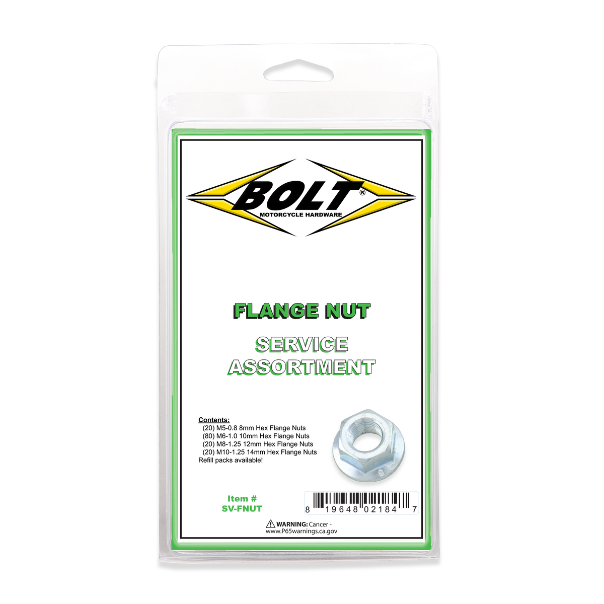 Flange Nut Assortment 140 Piece Kit - 021-10000 - BOLT