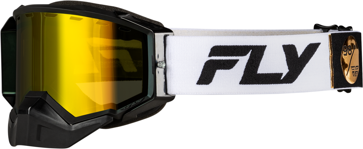 Zone Elite Snw Goggle Wht/Blk W/Plrzd Yellow Lens - 37-4105 - Fly Racing