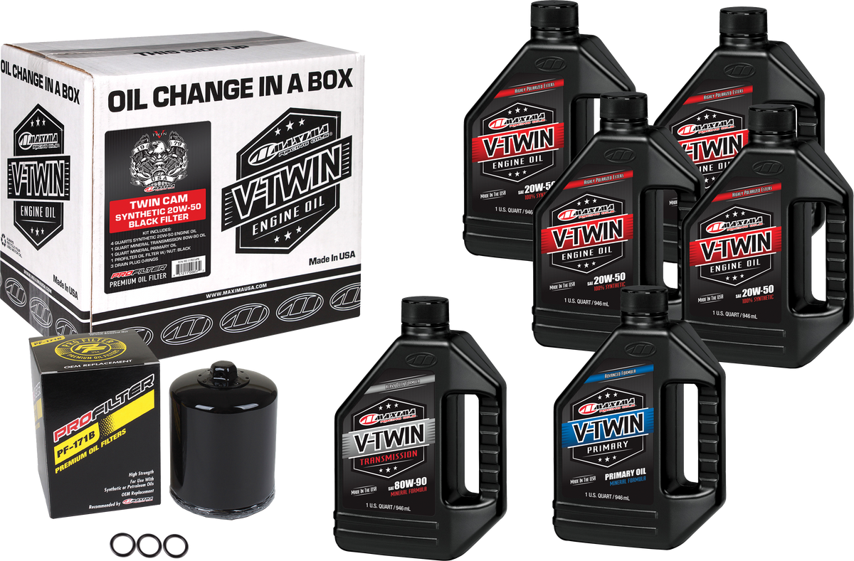 V-Twin Syn Oil Change Kit Tc Black Filter - 78-99933 - Maxima
