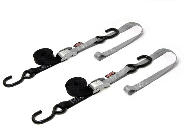 Tie-Down Cam S-Hook Soft-Tye 1"X6' Black/Silver Pair - 29-1105 - Powertye