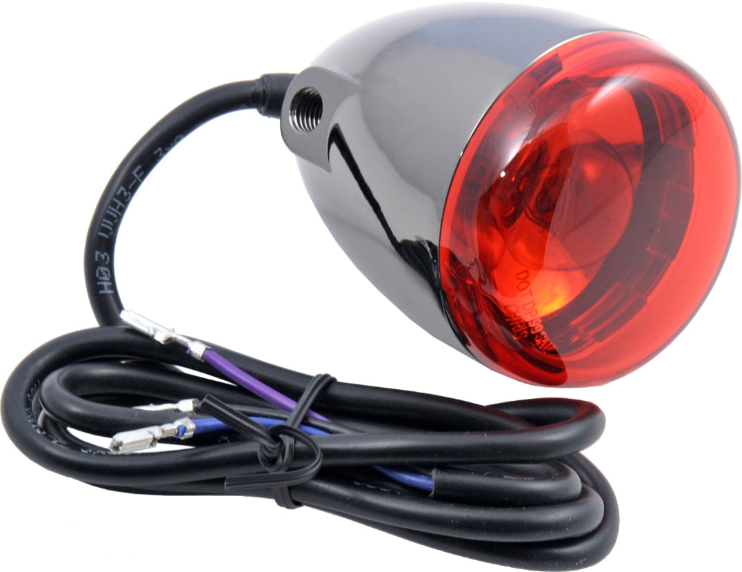 Bullet Turn Signal Black Nicke Red Lens - 60-1957 - Chris Products