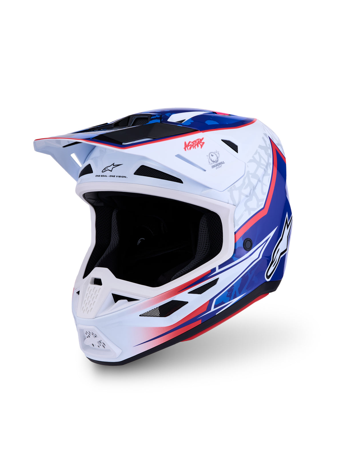 S-M7 Blaster Helmet Ece06/Dot Wht/Blue/Red Glossy Sm - 482-00280S - alpine star